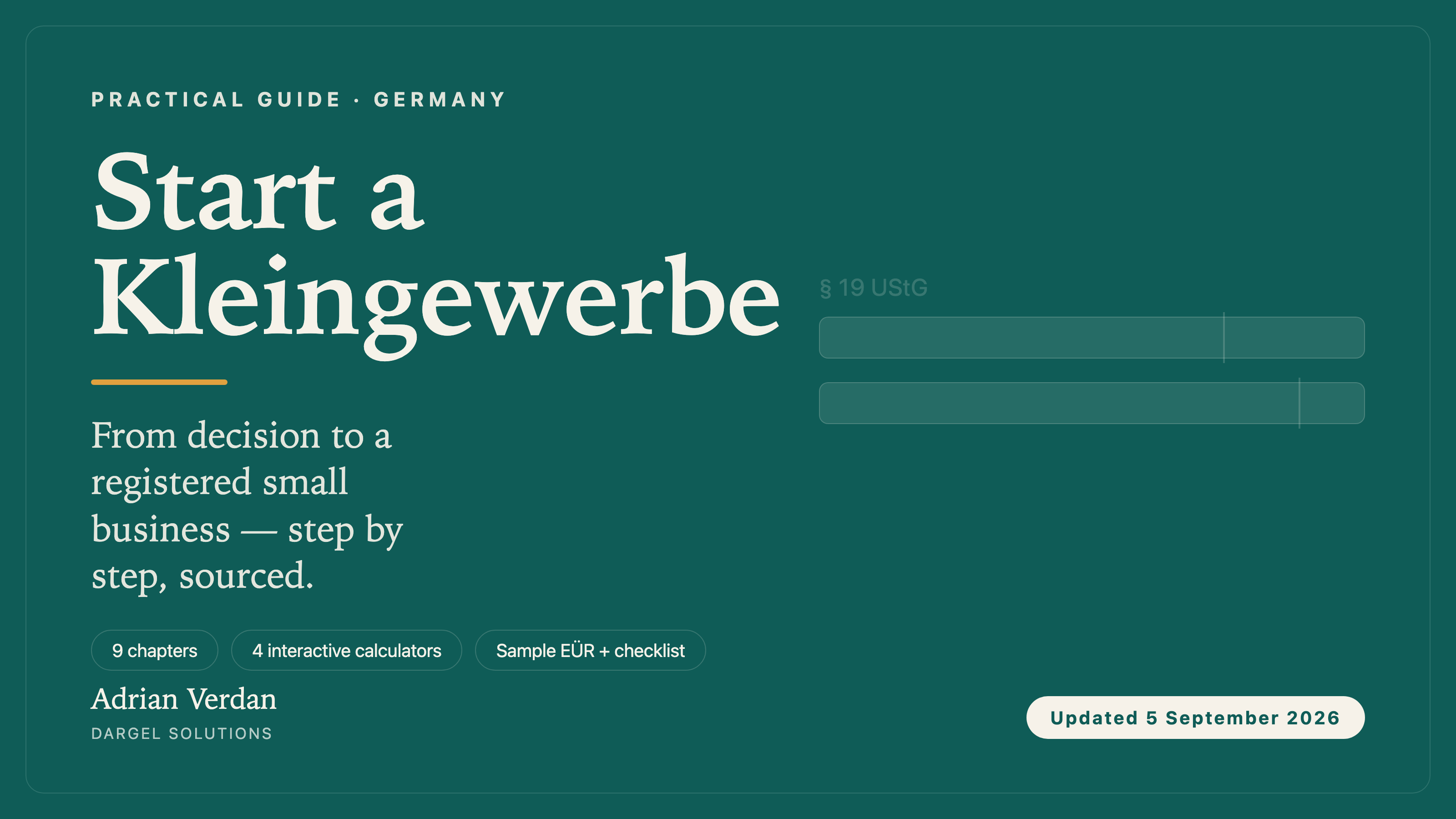 Cover of “Registering a Kleingewerbe in Germany”